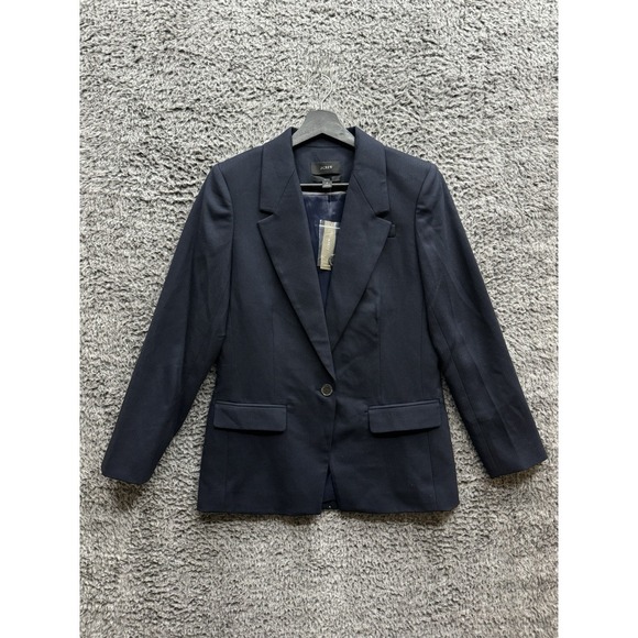 NWT J.Crew Willa Blazer in Navy Blue Italian City Wool Jacket‎ Size 2 BL8133